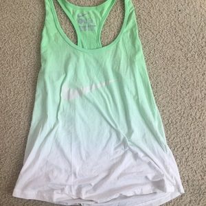 Green ombré Nike logo tank
